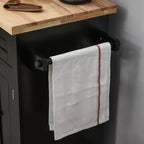HOMCOM Îlot de cuisine sur roulettes, Chariot de service avec plan de travail en bois d'hévéa, étagère à épices, porte-serviettes et tiroirs pour salle à manger