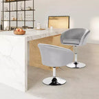 Costway Lot de 2 tabourets de bar pivotants en velours moderne à hauteur réglable