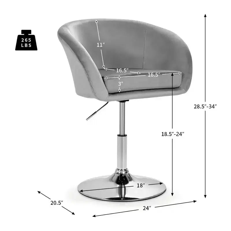 Costway Lot de 2 tabourets de bar pivotants en velours moderne à hauteur réglable