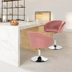 Costway Lot de 2 tabourets de bar pivotants en velours moderne à hauteur réglable