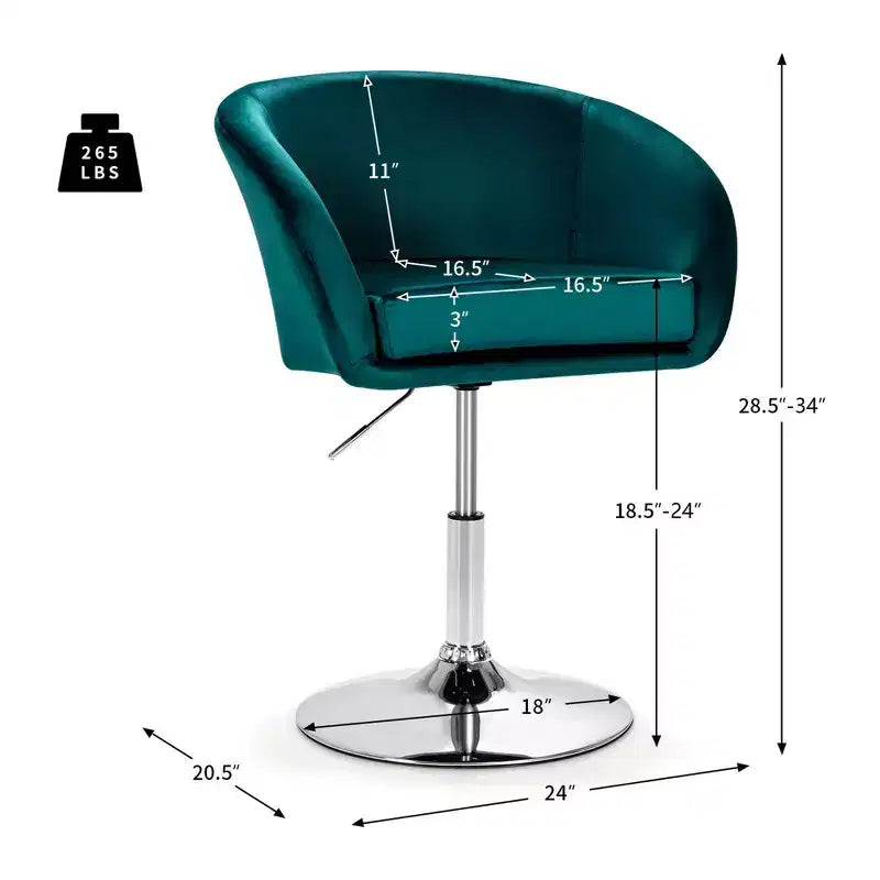 Costway Lot de 2 tabourets de bar pivotants en velours moderne à hauteur réglable