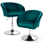 Costway Lot de 2 tabourets de bar pivotants en velours moderne à hauteur réglable