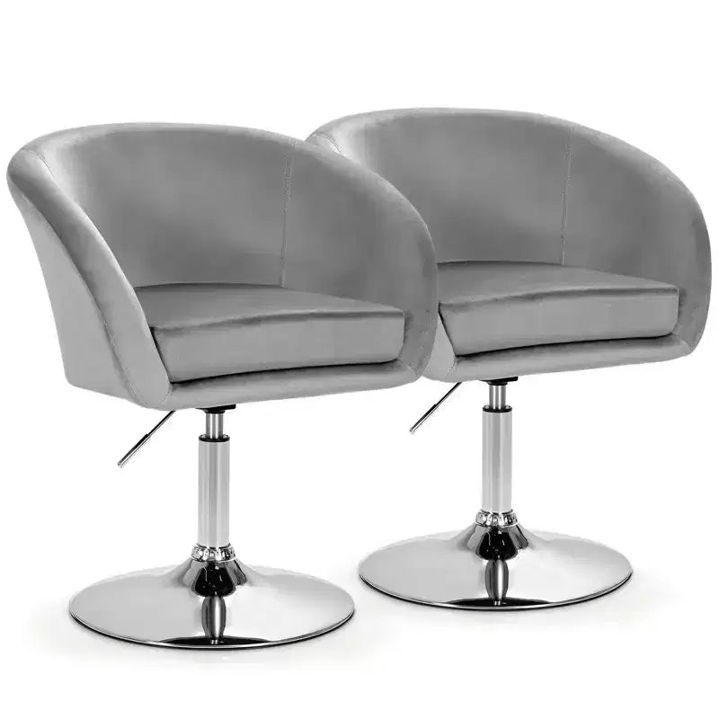 Costway Lot de 2 tabourets de bar pivotants en velours moderne à hauteur réglable