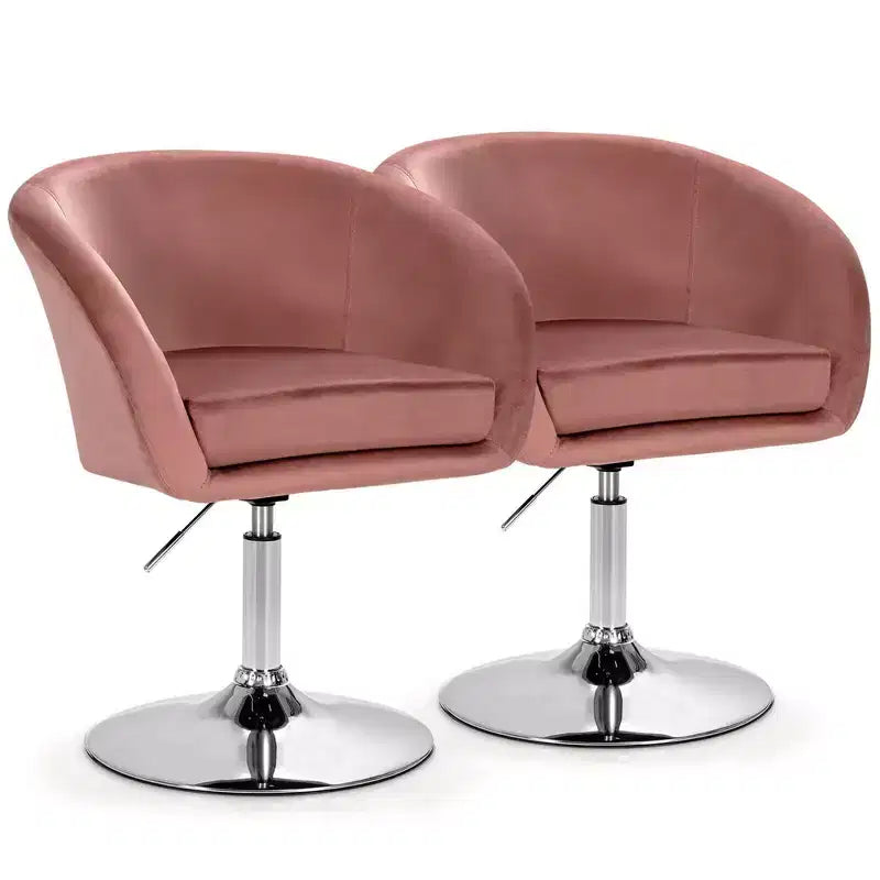 Costway Lot de 2 tabourets de bar pivotants en velours moderne à hauteur réglable