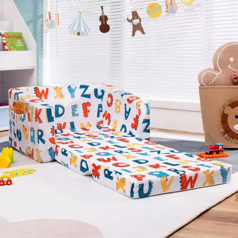 Costway Canapé Convertible 2-en-1 pour Enfants, Fauteuil Pliable, Lit de Repos