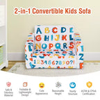 Costway Canapé Convertible 2-en-1 pour Enfants, Fauteuil Pliable, Lit de Repos