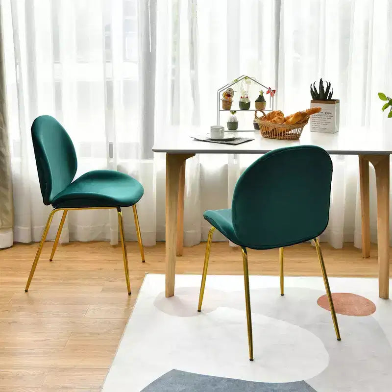 Lot de 4 chaises de salle à manger Costway en velours, chaises d'appoint sans accoudoirs