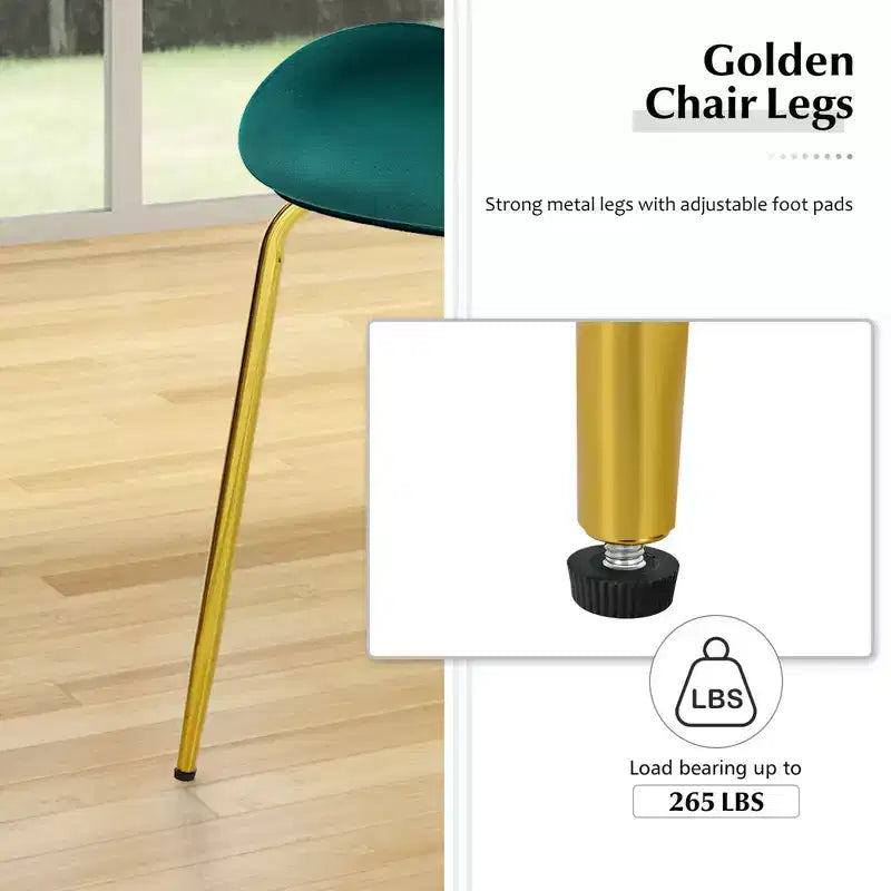 Lot de 4 chaises de salle à manger Costway en velours, chaises d'appoint sans accoudoirs