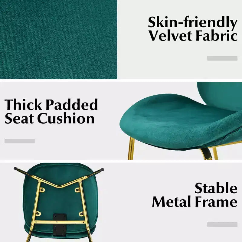Lot de 4 chaises de salle à manger Costway en velours, chaises d'appoint sans accoudoirs