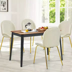 Lot de 4 chaises de salle à manger Costway en velours, chaises d'appoint sans accoudoirs