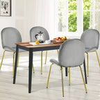 Lot de 4 chaises de salle à manger Costway en velours, chaises d'appoint sans accoudoirs