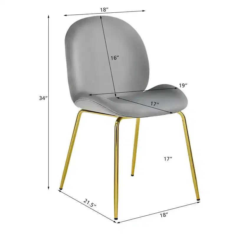 Lot de 4 chaises de salle à manger Costway en velours, chaises d'appoint sans accoudoirs