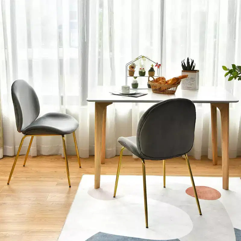 Lot de 4 chaises de salle à manger Costway en velours, chaises d'appoint sans accoudoirs