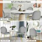 Lot de 4 chaises de salle à manger Costway en velours, chaises d'appoint sans accoudoirs