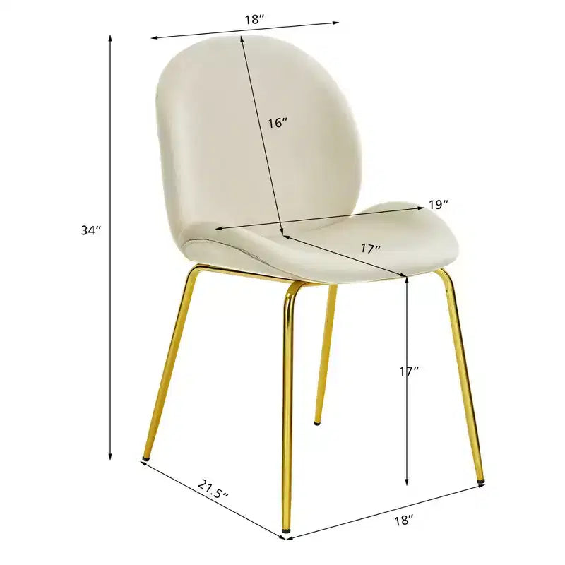 Lot de 4 chaises de salle à manger Costway en velours, chaises d'appoint sans accoudoirs