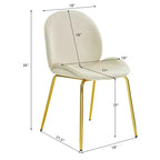 Lot de 4 chaises de salle à manger Costway en velours, chaises d'appoint sans accoudoirs