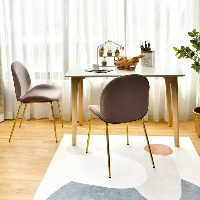 Lot de 4 chaises de salle à manger Costway en velours, chaises d'appoint sans accoudoirs