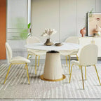 Lot de 4 chaises de salle à manger Costway en velours, chaises d'appoint sans accoudoirs
