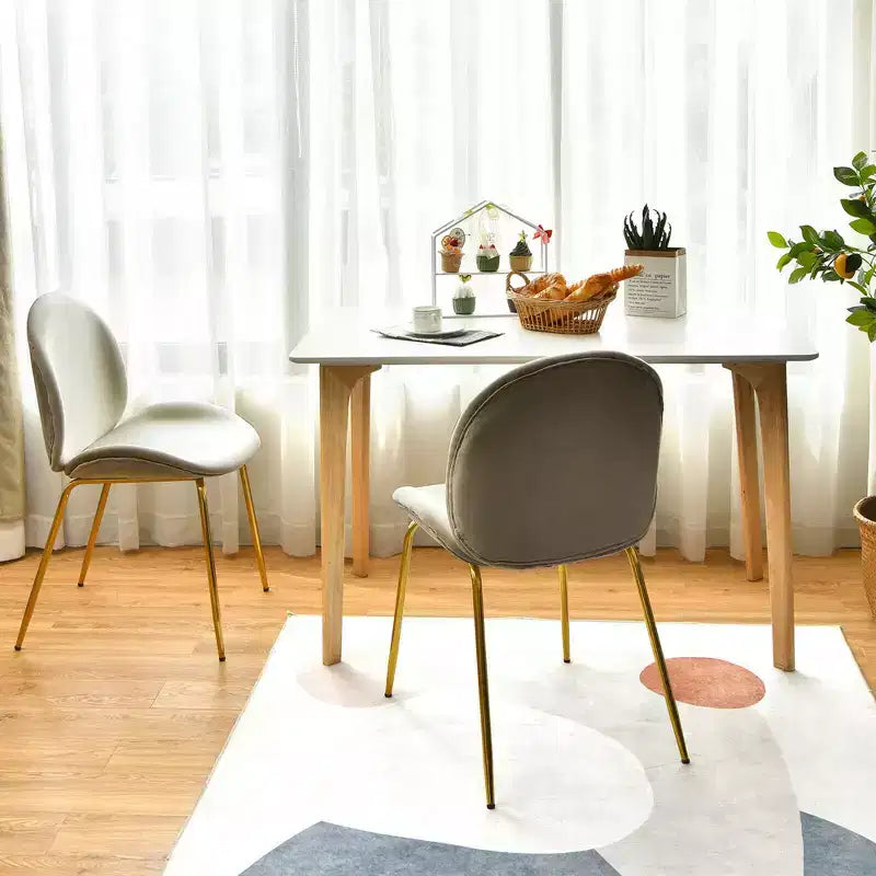 Lot de 4 chaises de salle à manger Costway en velours, chaises d'appoint sans accoudoirs