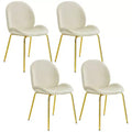 Costway 4PCS Velvet Dining Chair Accent Leisure Chair Armless Side Chair