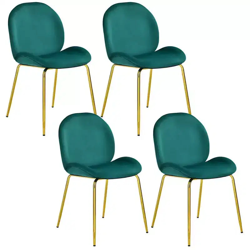 Lot de 4 chaises de salle à manger Costway en velours, chaises d'appoint sans accoudoirs