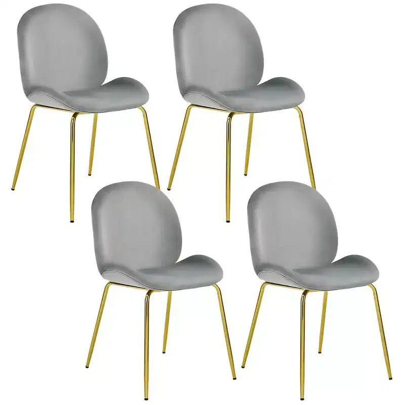 Lot de 4 chaises de salle à manger Costway en velours, chaises d'appoint sans accoudoirs