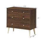 Commode Costway à 4 tiroirs avec pieds en caoutchouc et rails de finition Noyer