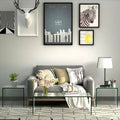Costway 3 Piece Tempered Glass Coffee and End Table Set Transparent Living Room