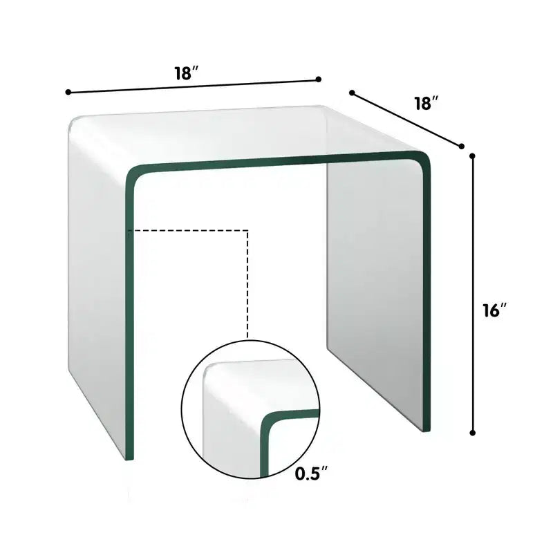 Costway Ensemble de 3 Tables Basses et d'Appoint en Verre Trempé, Transparent, pour Salon