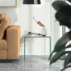 Costway Ensemble de 3 Tables Basses et d'Appoint en Verre Trempé, Transparent, pour Salon