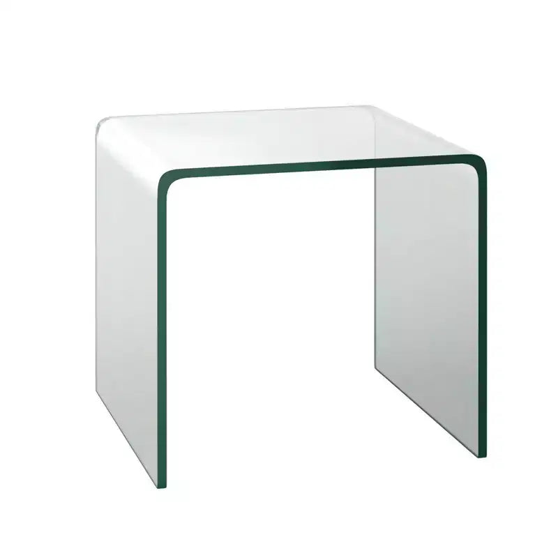 Costway Ensemble de 3 Tables Basses et d'Appoint en Verre Trempé, Transparent, pour Salon