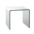 Costway Ensemble de 3 Tables Basses et d'Appoint en Verre Trempé, Transparent, pour Salon