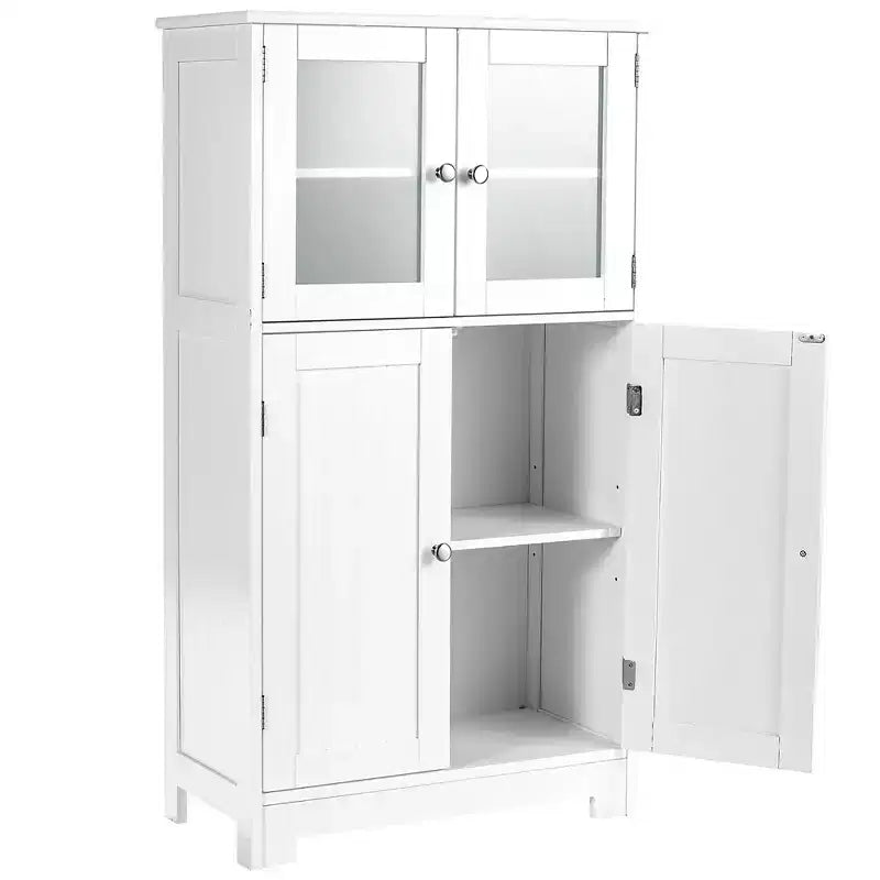 Meuble de Rangement Salle de Bain Costway Armoire de Cuisine avec Portes et Étagère Réglable