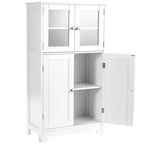 Meuble de Rangement Salle de Bain Costway Armoire de Cuisine avec Portes et Étagère Réglable