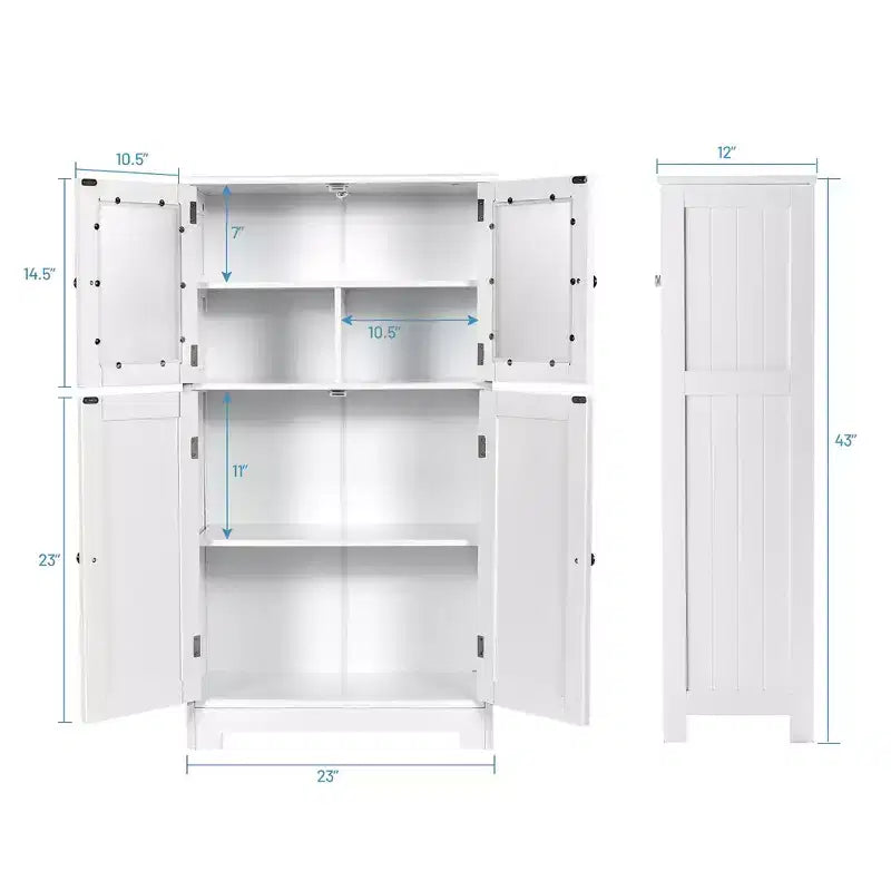 Meuble de Rangement Salle de Bain Costway Armoire de Cuisine avec Portes et Étagère Réglable