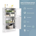 Meuble de Rangement Salle de Bain Costway Armoire de Cuisine avec Portes et Étagère Réglable