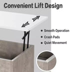 Costway Table Basse Relevable 80cm avec Compartiment de Rangement Caché et Pieds en Bois pour la Maison