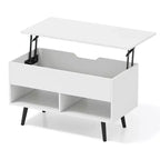 Costway Table Basse Relevable 80cm avec Compartiment de Rangement Caché et Pieds en Bois pour la Maison