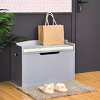 Costway Coffre à jouets en bois pour enfants, banc de rangement avec couvercle rabattable, charnière de sécurité et coussin