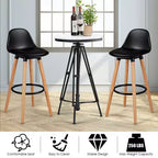 Costway Lot de 2 tabourets de bar mi-siècle 28,5", chaises de salle à manger/pub avec assise rembourrée en cuir, noir