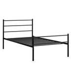 Cadre de lit double en métal Costway, sommier tapissier avec tête de lit, noir