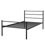 Cadre de lit double en métal Costway, sommier tapissier avec tête de lit, noir