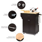 Chariot de cuisine roulant Costway avec rangement Marron/Blanc