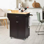 Chariot de cuisine roulant Costway avec rangement Marron/Blanc