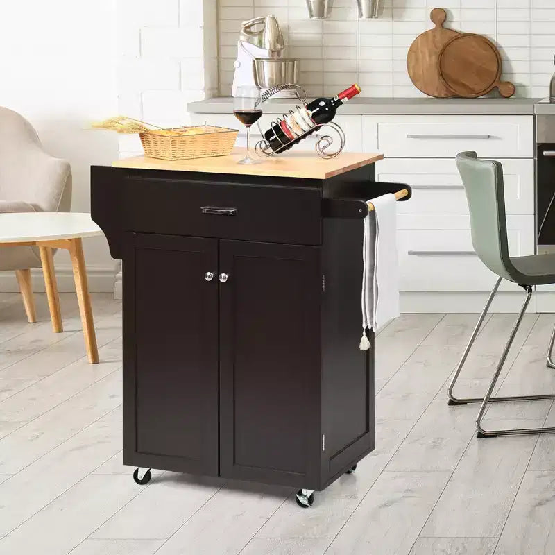Chariot de cuisine roulant Costway avec rangement Marron/Blanc