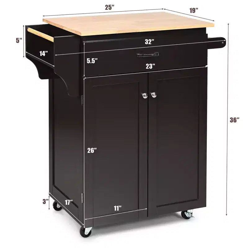 Chariot de cuisine roulant Costway avec rangement Marron/Blanc