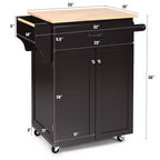 Chariot de cuisine roulant Costway avec rangement Marron/Blanc