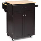 Chariot de cuisine roulant Costway avec rangement Marron/Blanc