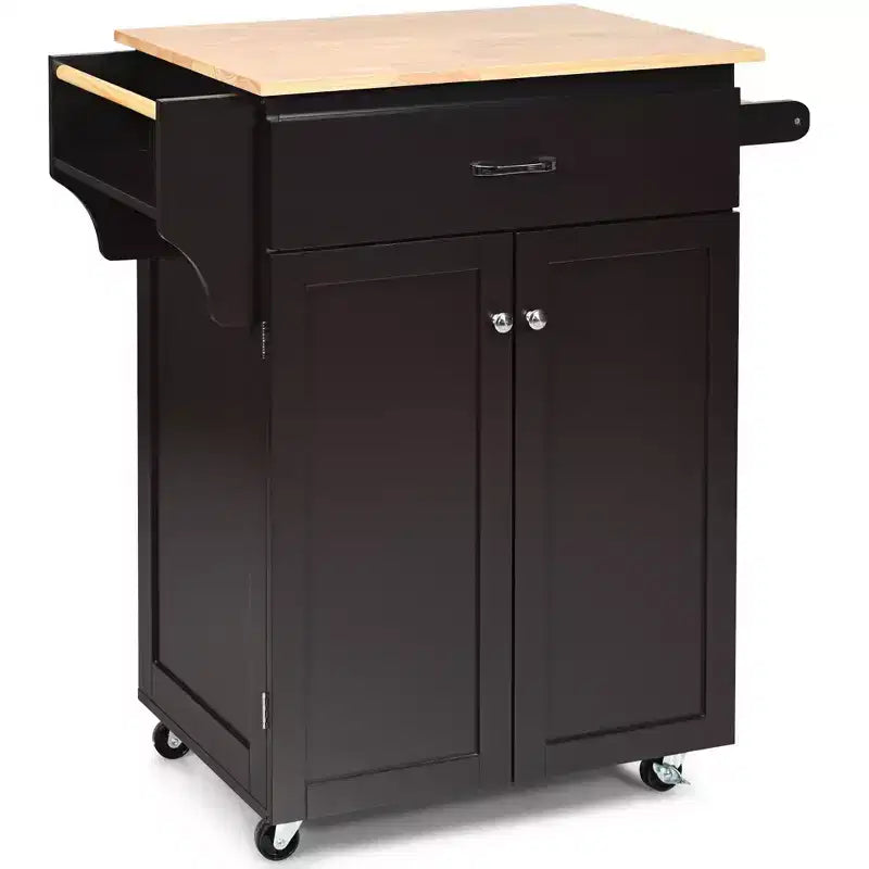 Chariot de cuisine roulant Costway avec rangement Marron/Blanc
