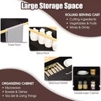 Chariot de cuisine roulant Costway avec rangement Marron/Blanc